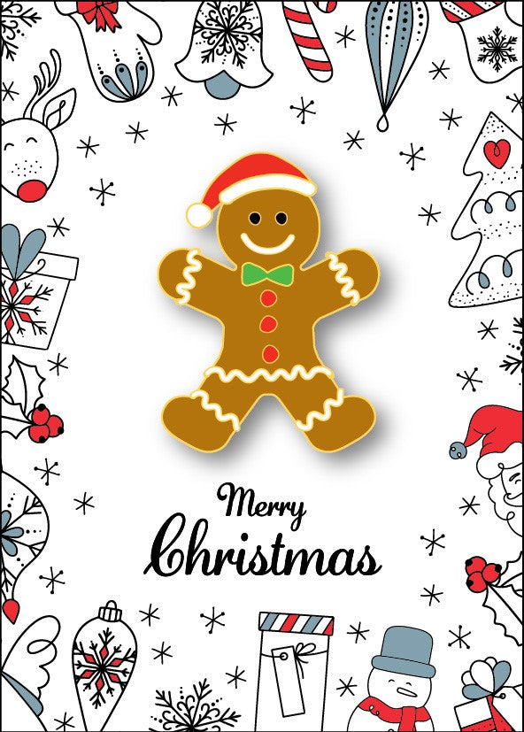 Christmas Gingerbread Man Badge