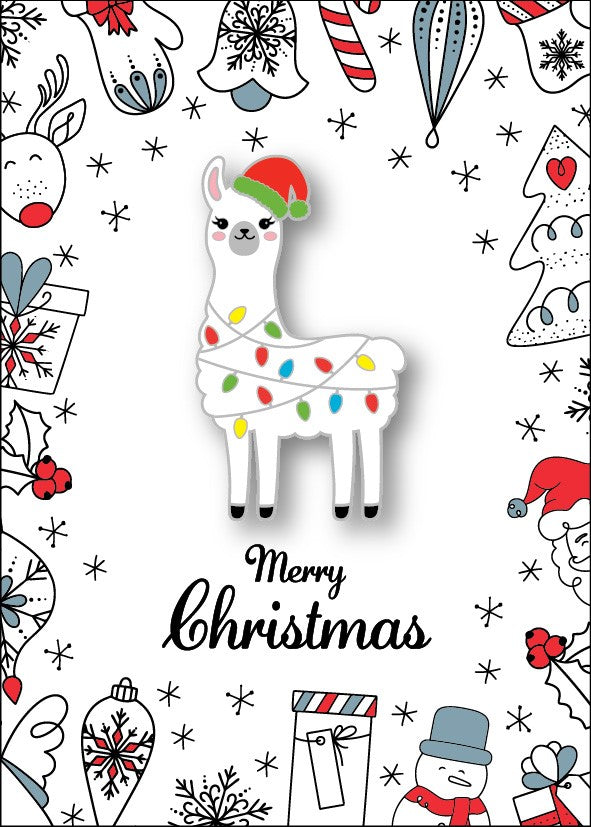 Christmas Llama Badge