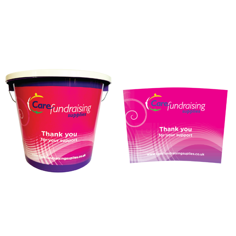 Bucket Label Designs Collection Bucket Printed Labels | Care Fundraising Supplies