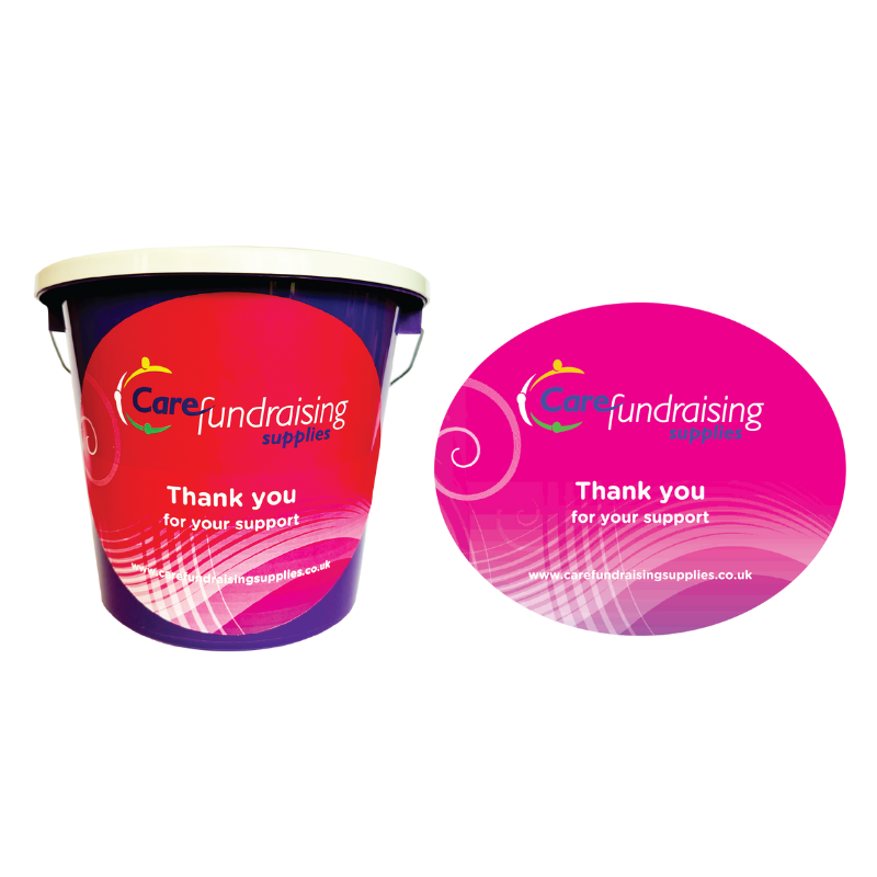 Bucket. Time Label Collection Bucket Printed Labels | Care Fundraising Supplies