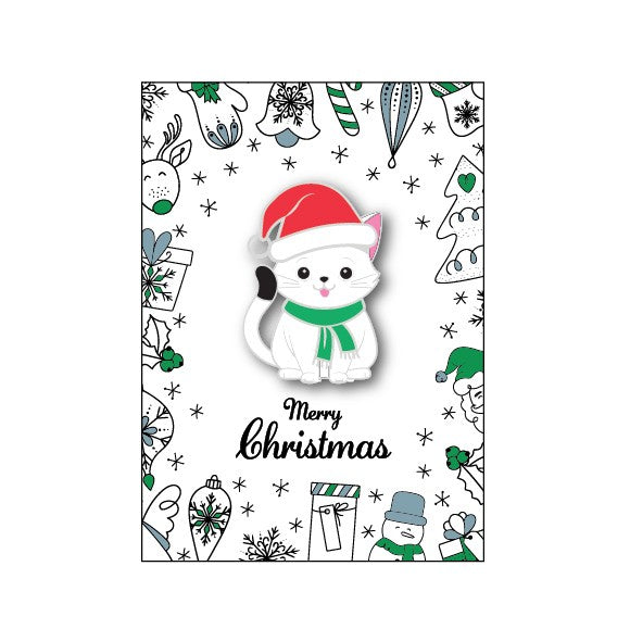 Santa Claws Cat Badge