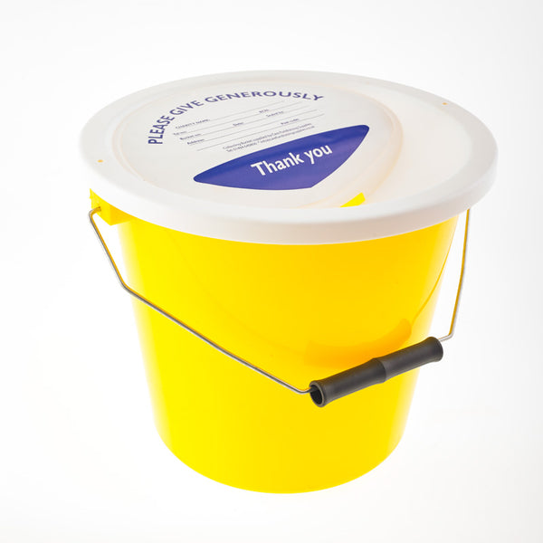 Yellow Charity Collection Bucket