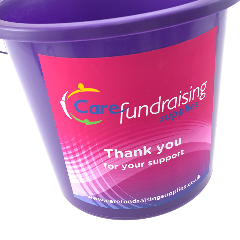 Bucket Label Designs Collection Bucket Printed Labels | Care Fundraising Supplies