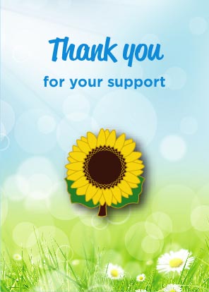 Sunflower Badge on Meadow Backing Card