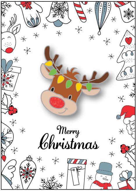 Christmas Rudolph Badge